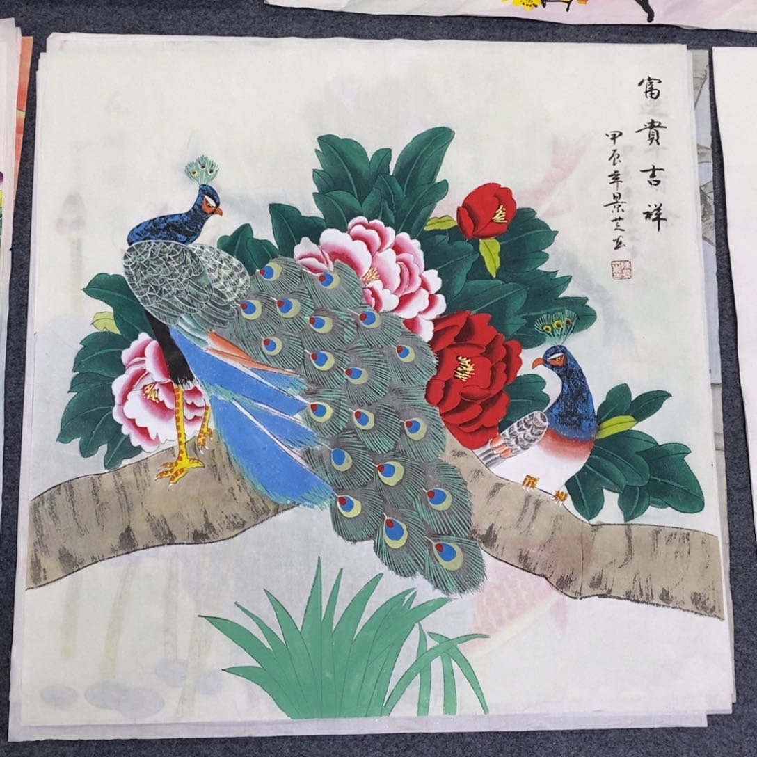 国画尺寸68✖️68工笔斗方画画