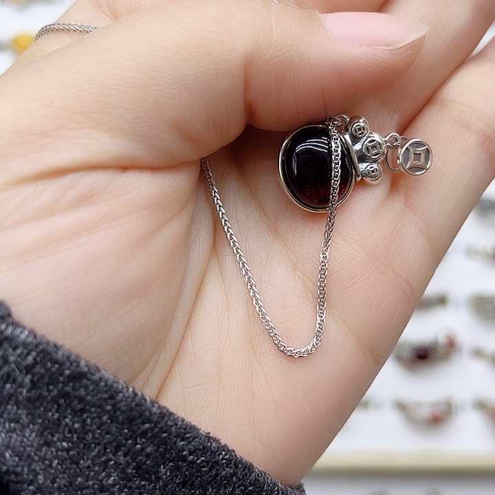 血珀颈饰银S925镶嵌925银单独链子