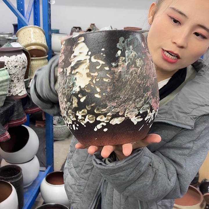 16×21 -粗陶花盆有孔-买买买