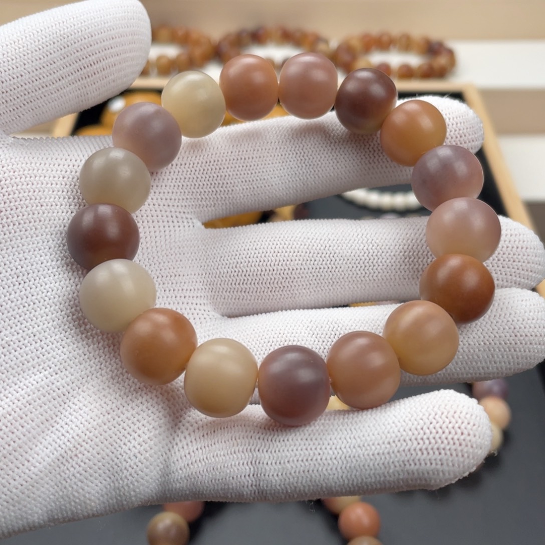 白玉菩提吊坠卡14手工干磨通货