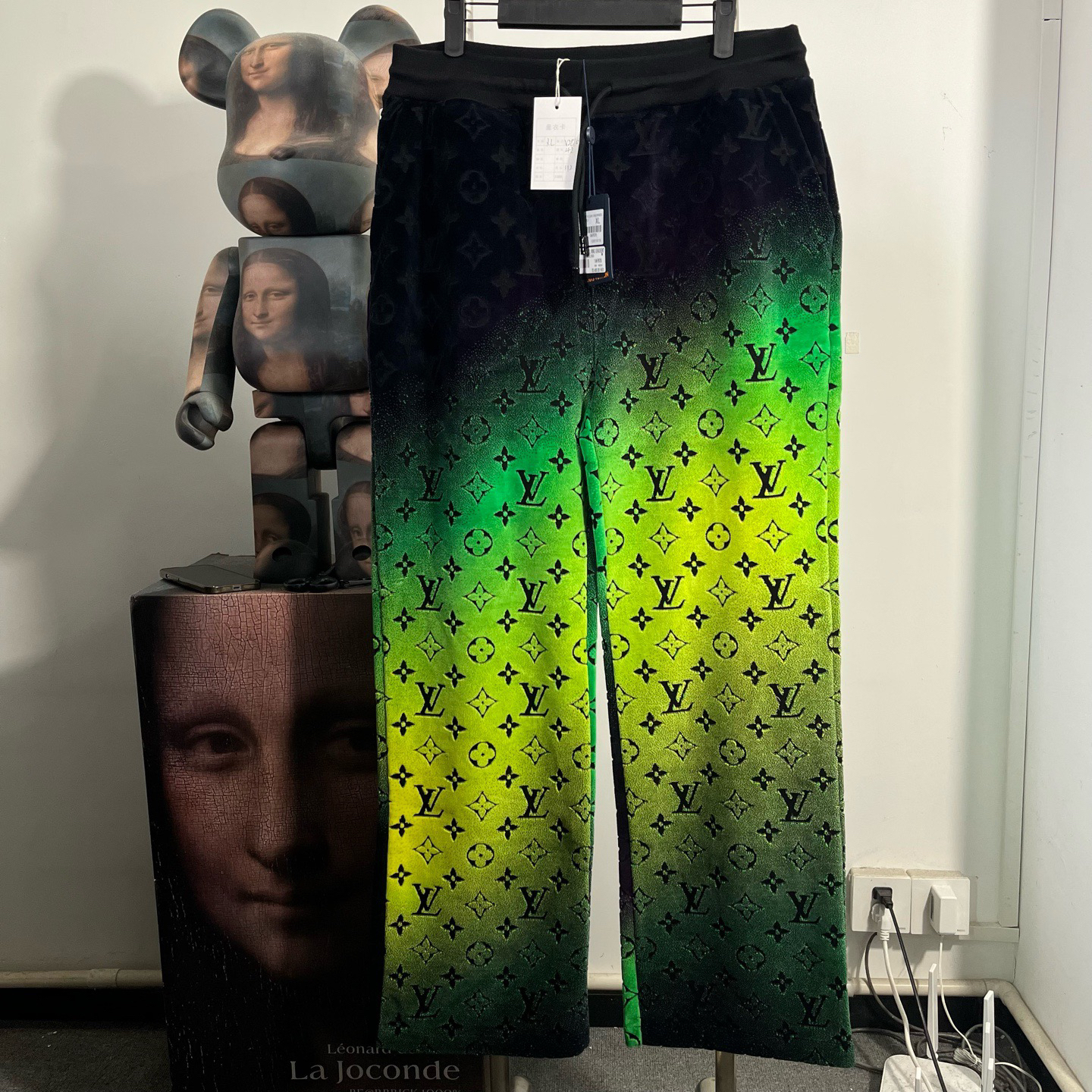 99新 LouisVuitton/路易威登 植绒满印长裤XL 码裤长112 腰围42