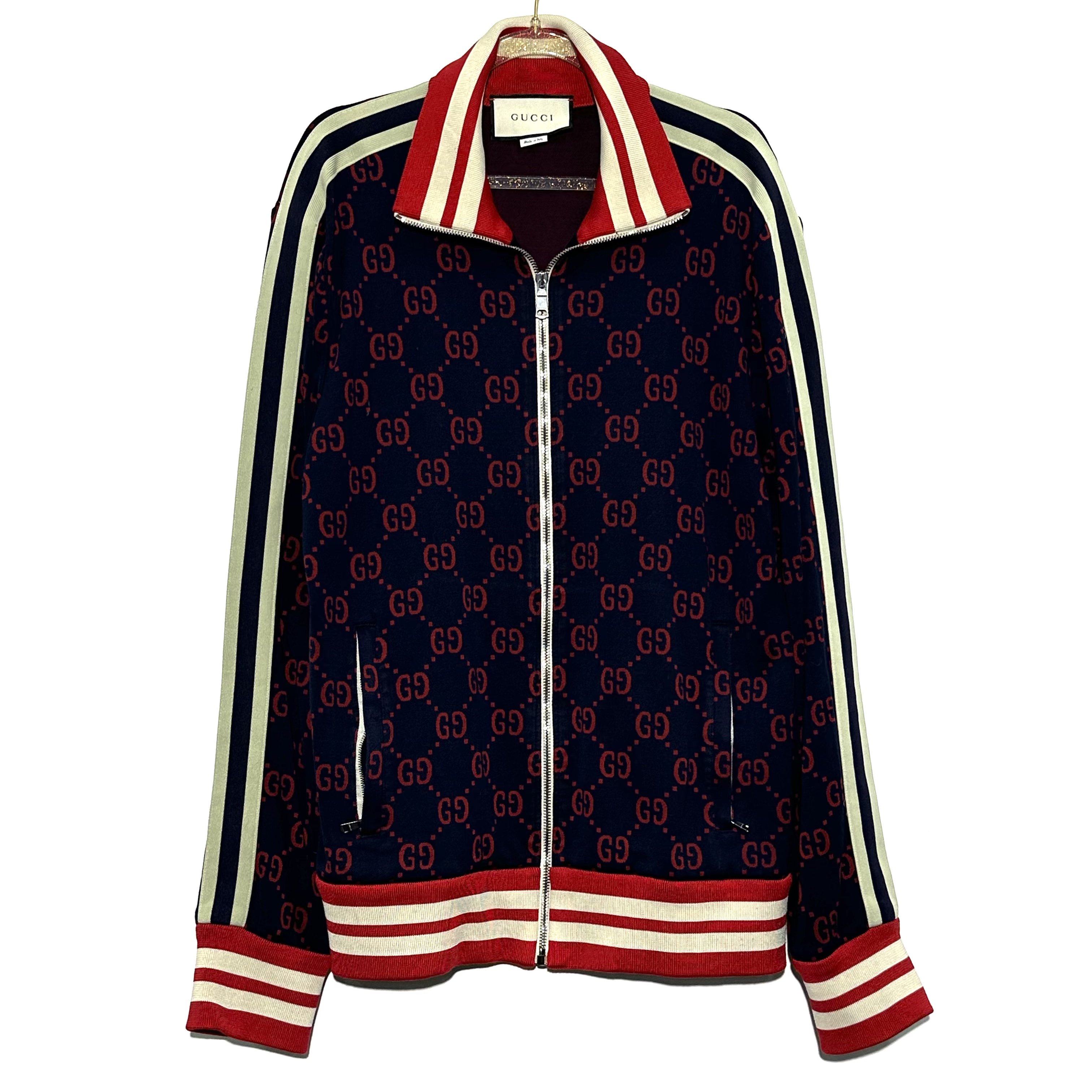 99新 GUCCI/古驰 XL码 满印logo黑色外套 0702