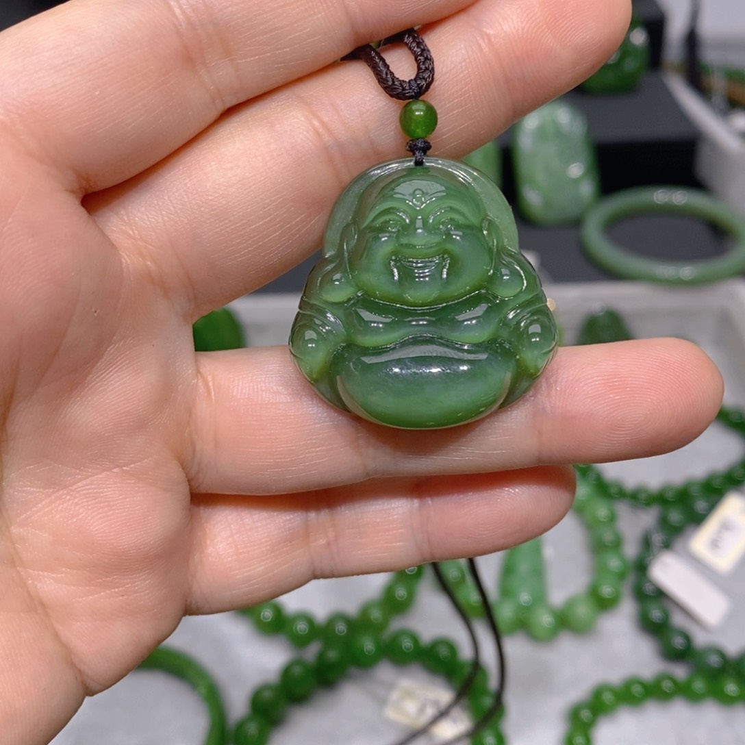 和田玉（碧玉）未镶嵌颈饰玲****/