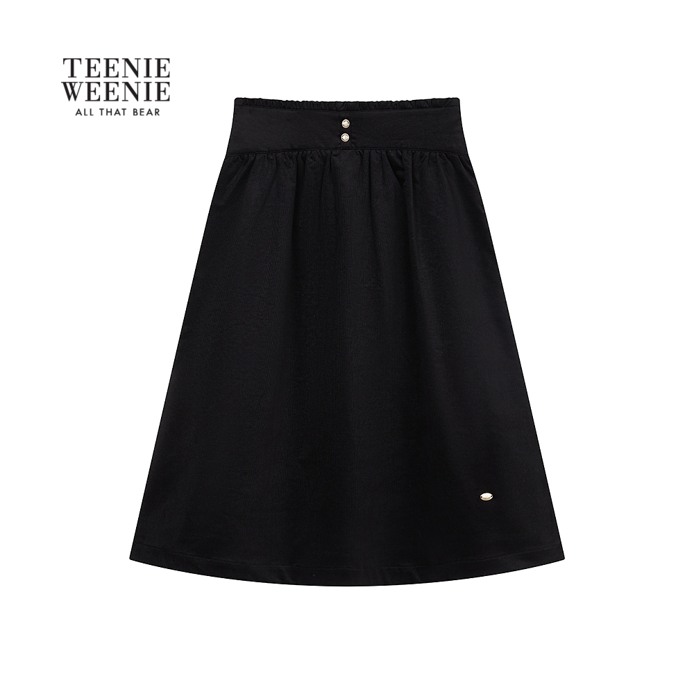 TeenieWeenie小熊女装半身裙25冬新款中长款喇叭裙TTWH258CC2B