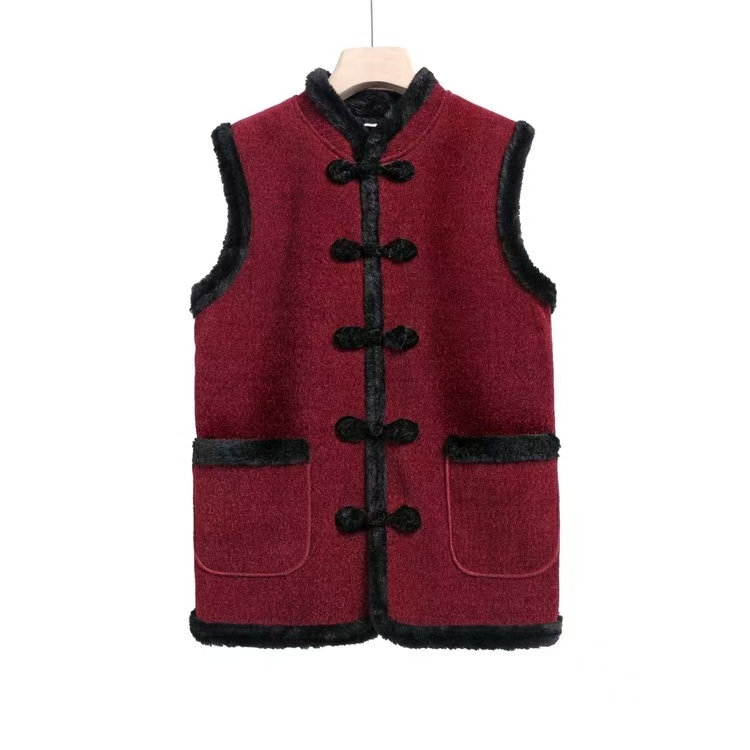 奶奶秋冬装马甲60岁中老年人女装抓绒内衣坎肩70老太太外套妈妈装