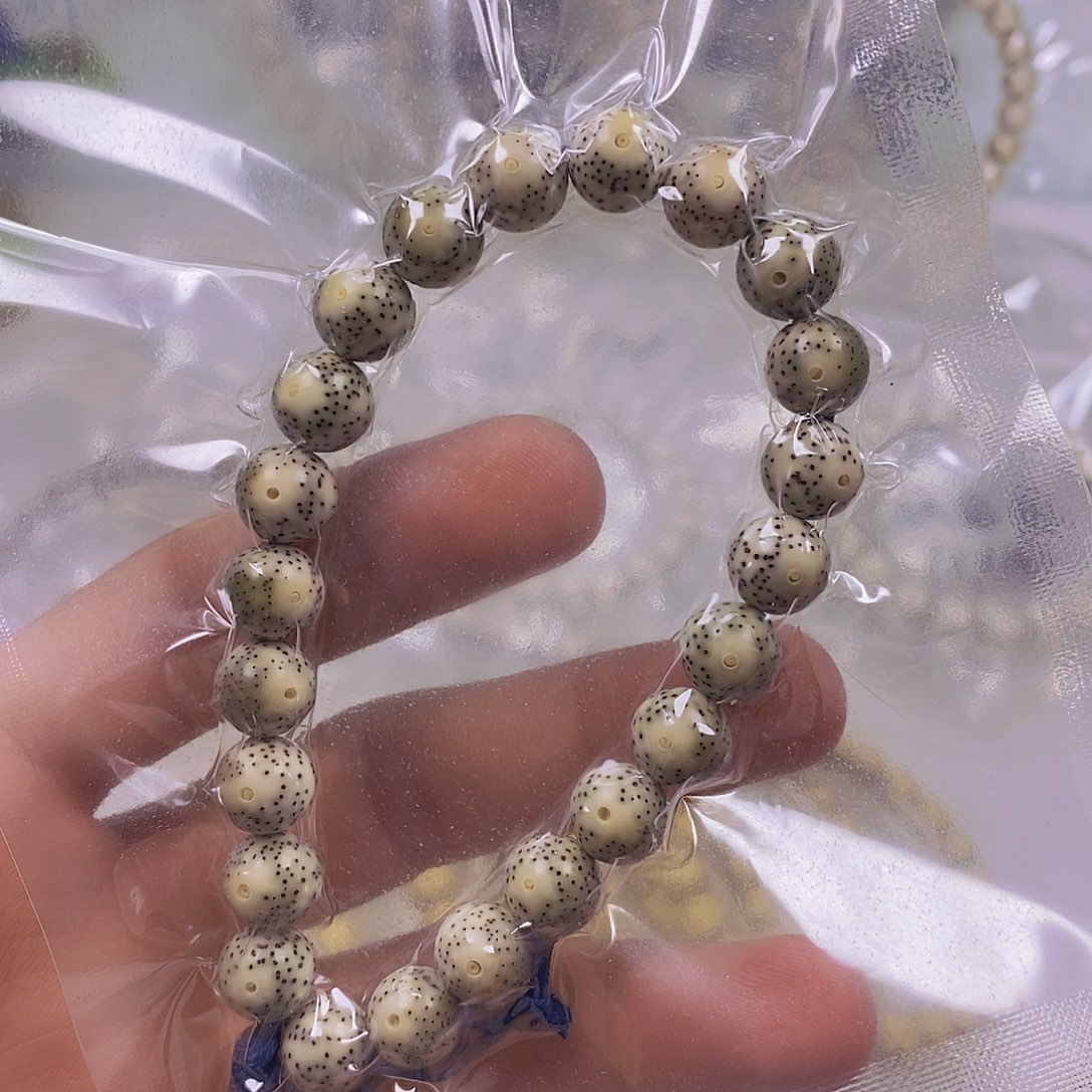 吊坠星月菩提石玉料圆珠手持10×10