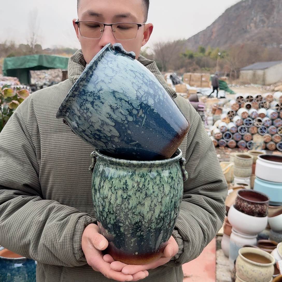 紫砂花盆口17个21（两个镇店之宝