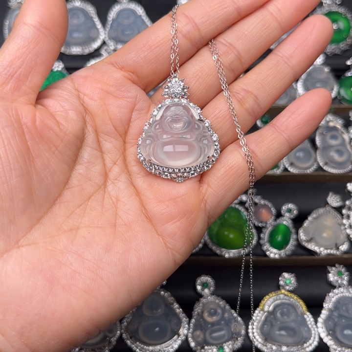 玛瑙/玉髓颈饰银S925镶嵌