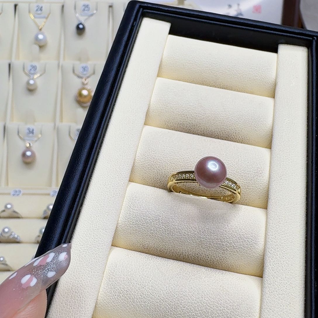 淡水珍珠戒指银S925镶嵌