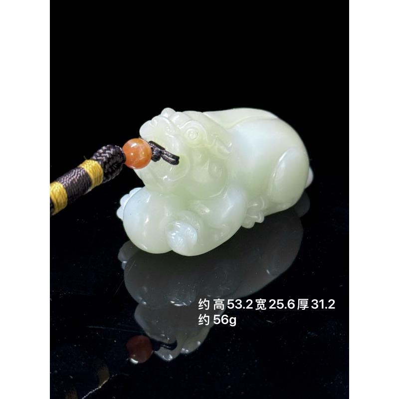 【揽月】和田玉且末·貔貅手把件