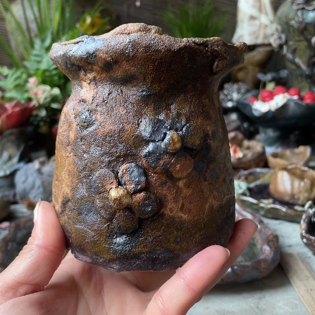 新店福利高温手工粗陶花盆