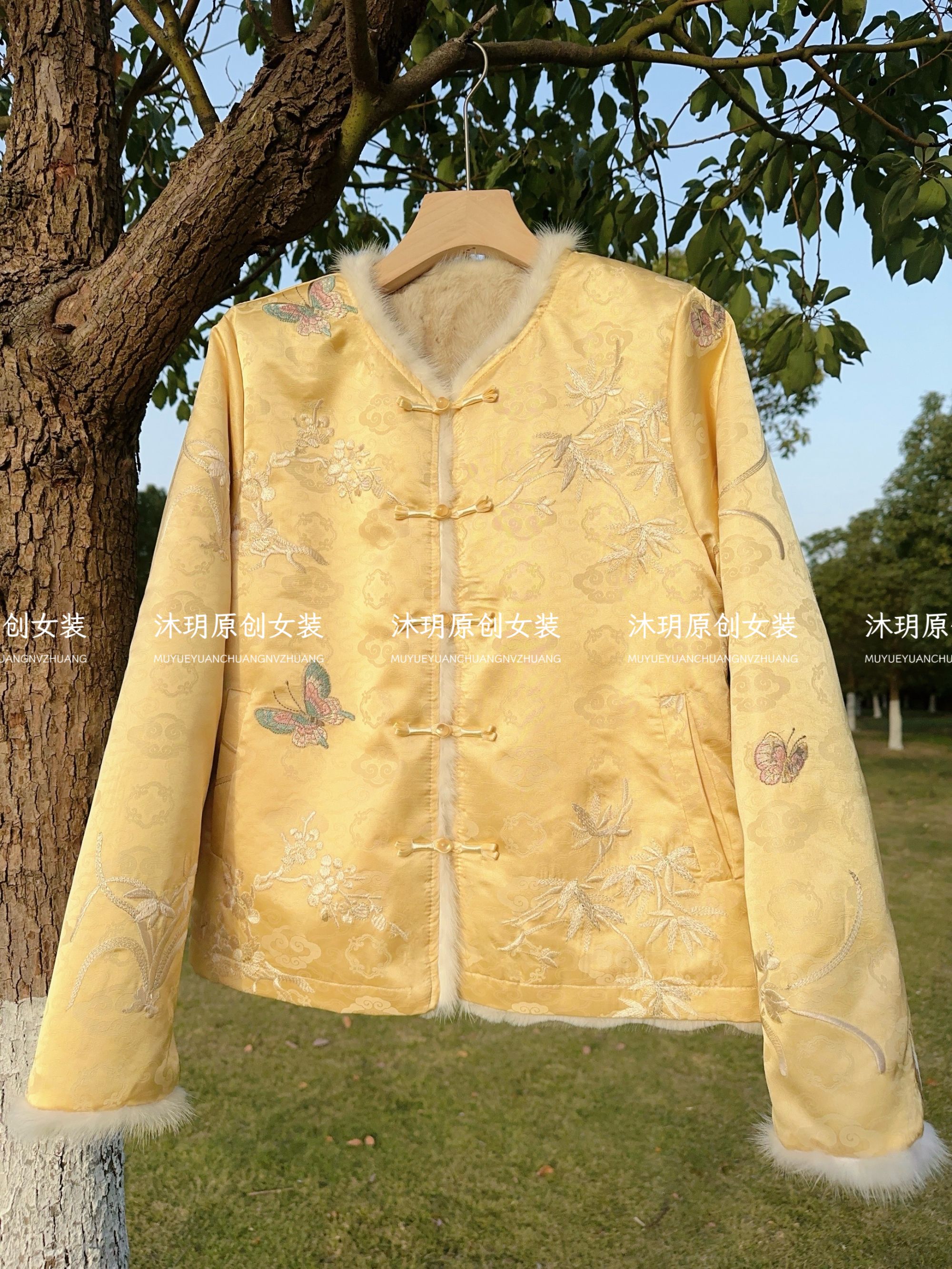 【贵妃】双面穿冬季刺绣女休闲时尚国风厚款外套