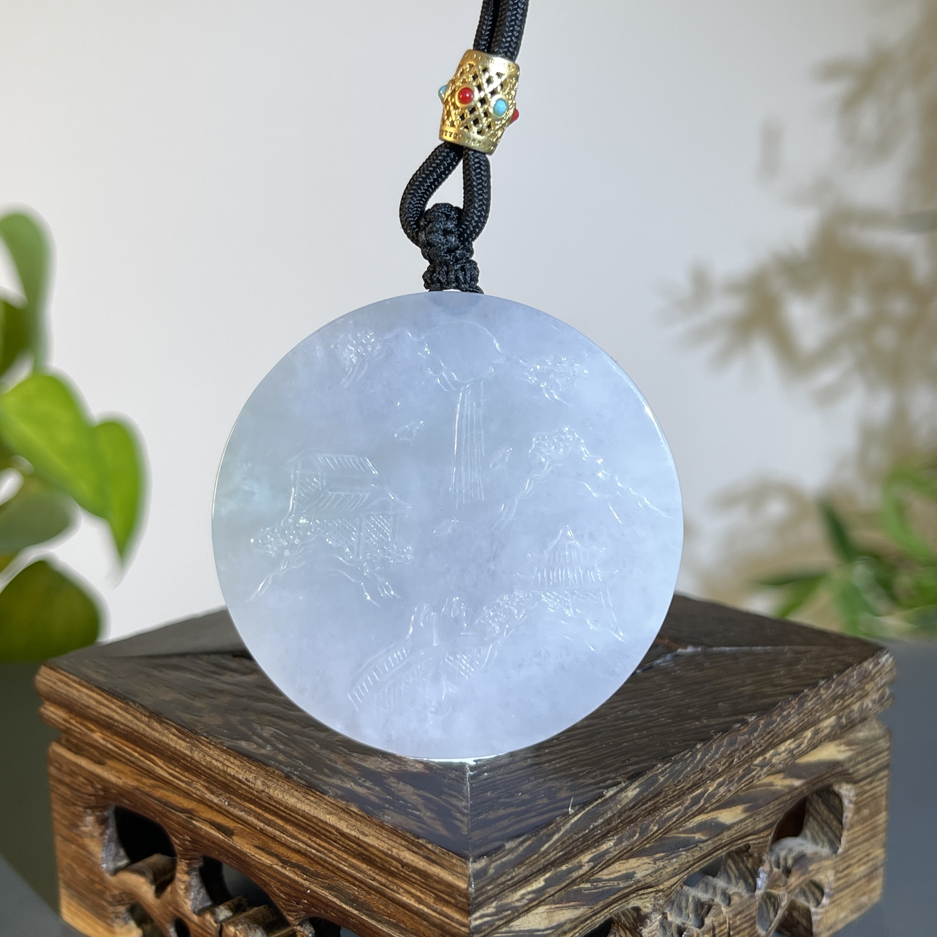 JTA21-77 天然缅甸翡翠A货 深山访友