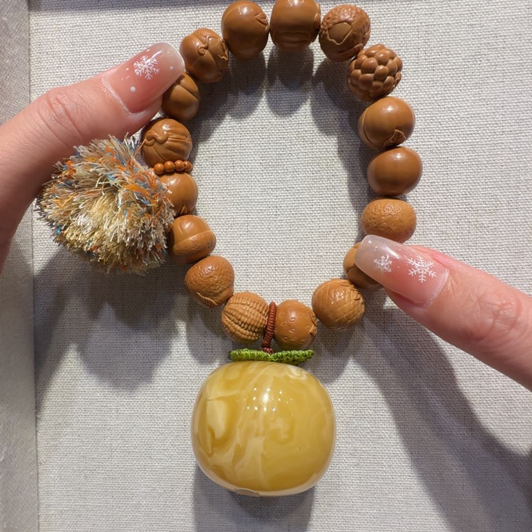 琥珀未镶嵌珠宝奇石事事如意大柿子