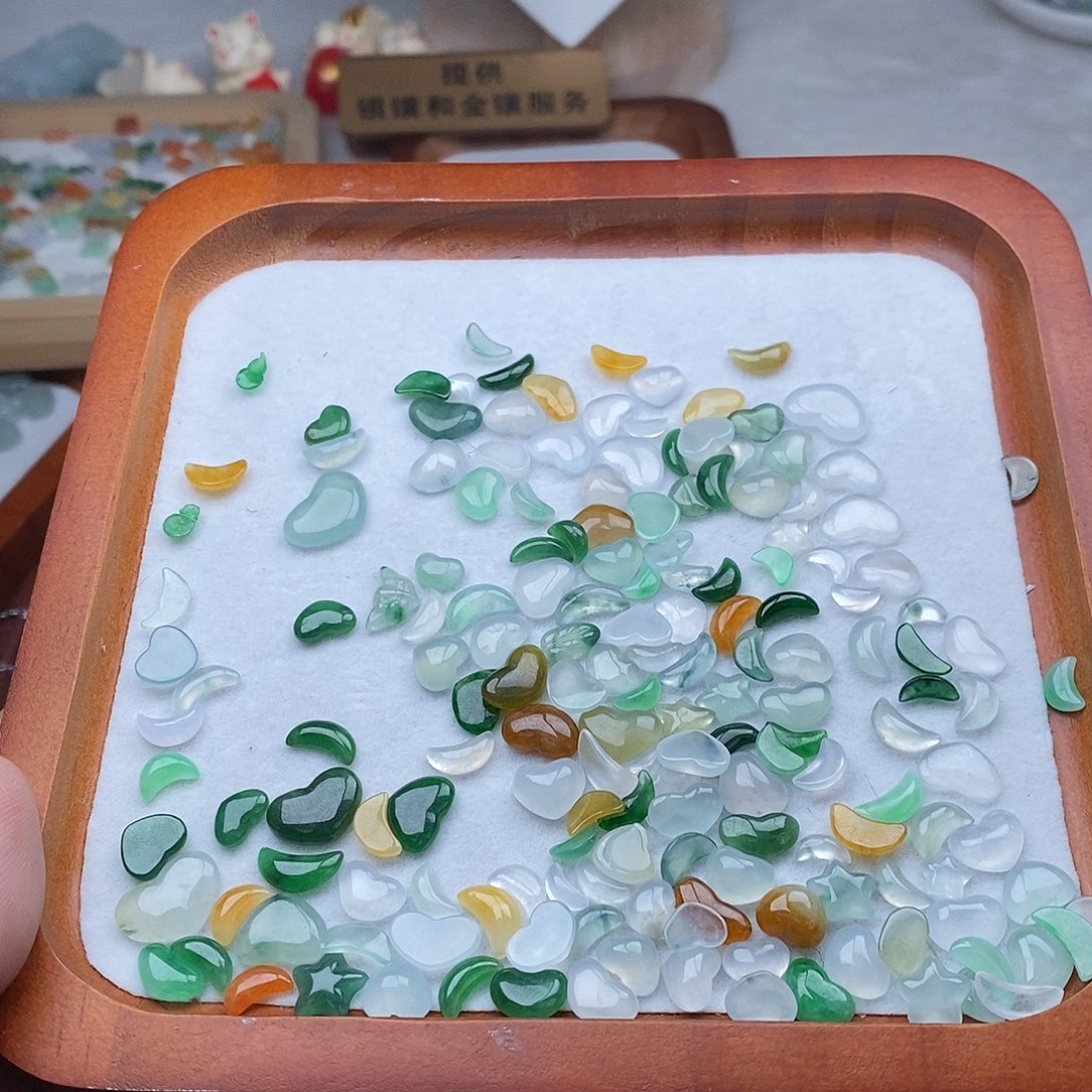 翡翠戒指未镶嵌星星月亮68一个