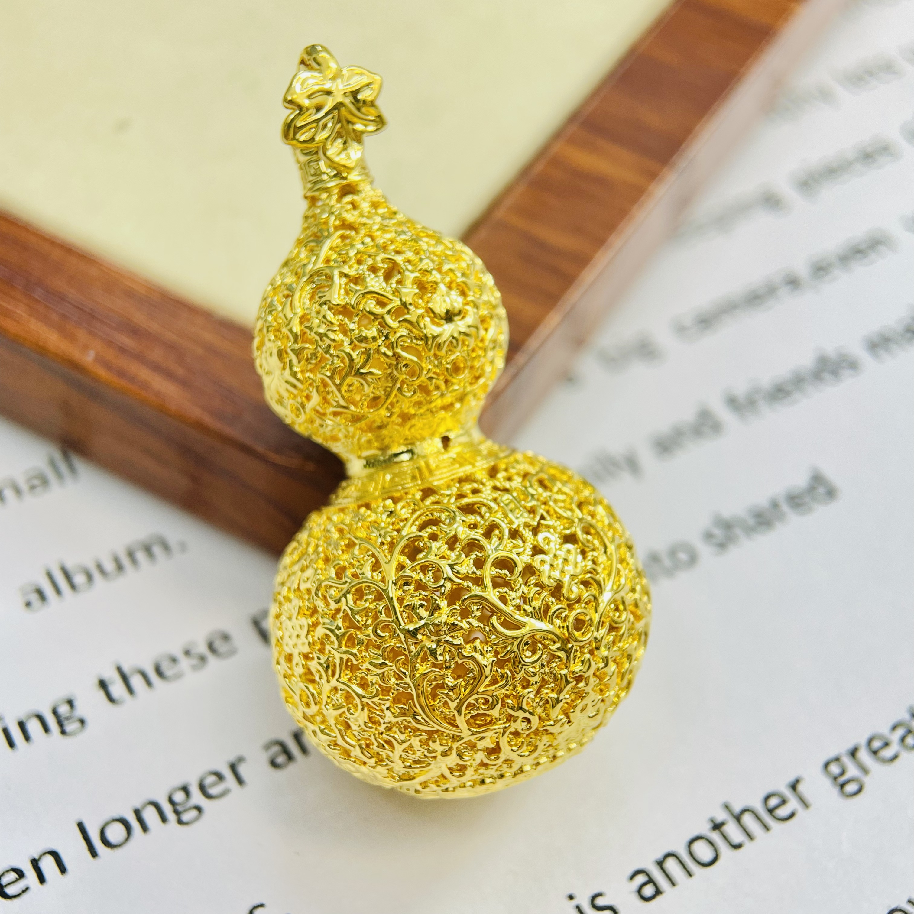 足金999祥瑞金络葫芦黄金首饰配件DP2819-01590