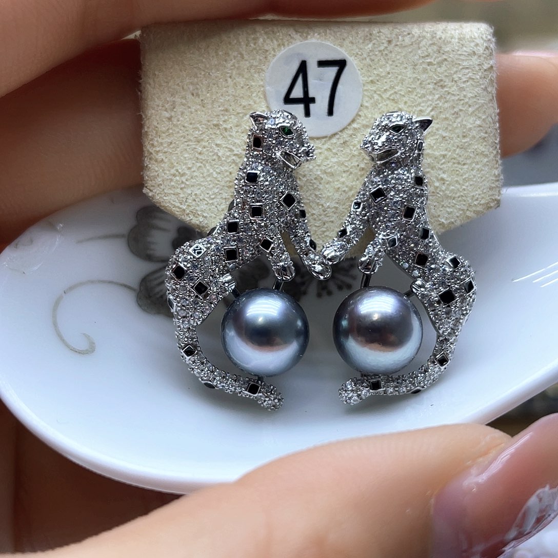 海水珍珠耳饰银S925镶嵌