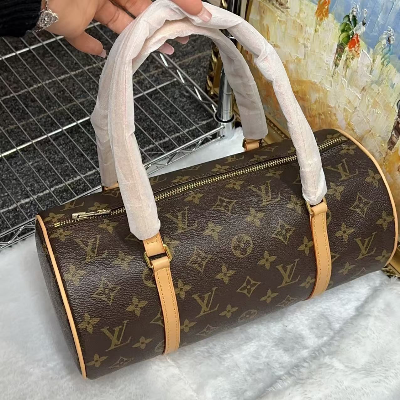 95新 LouisVuitton/路易威登 lv老花30巴比龙/聪/95新/换植鞣革