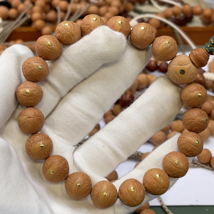 凤眼菩提手串镶嵌铜锭乱14毫米精品