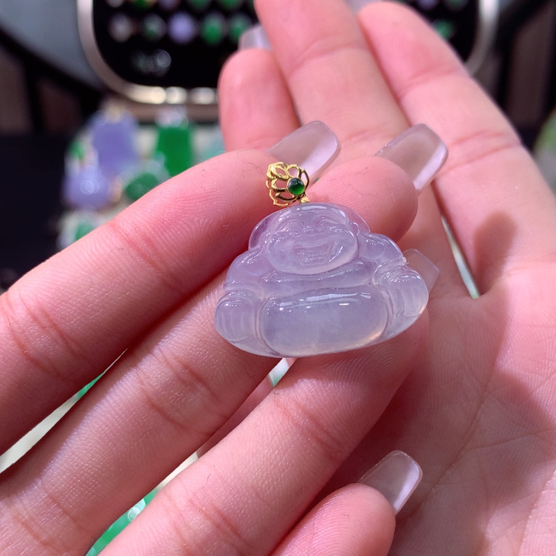 翡翠颈饰18K金镶嵌翡翠