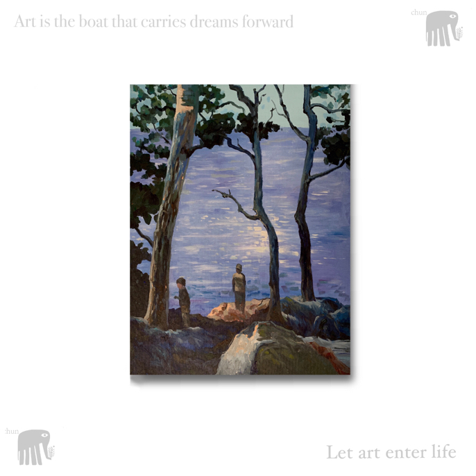 《潮汐林语》60*80原创手绘油画