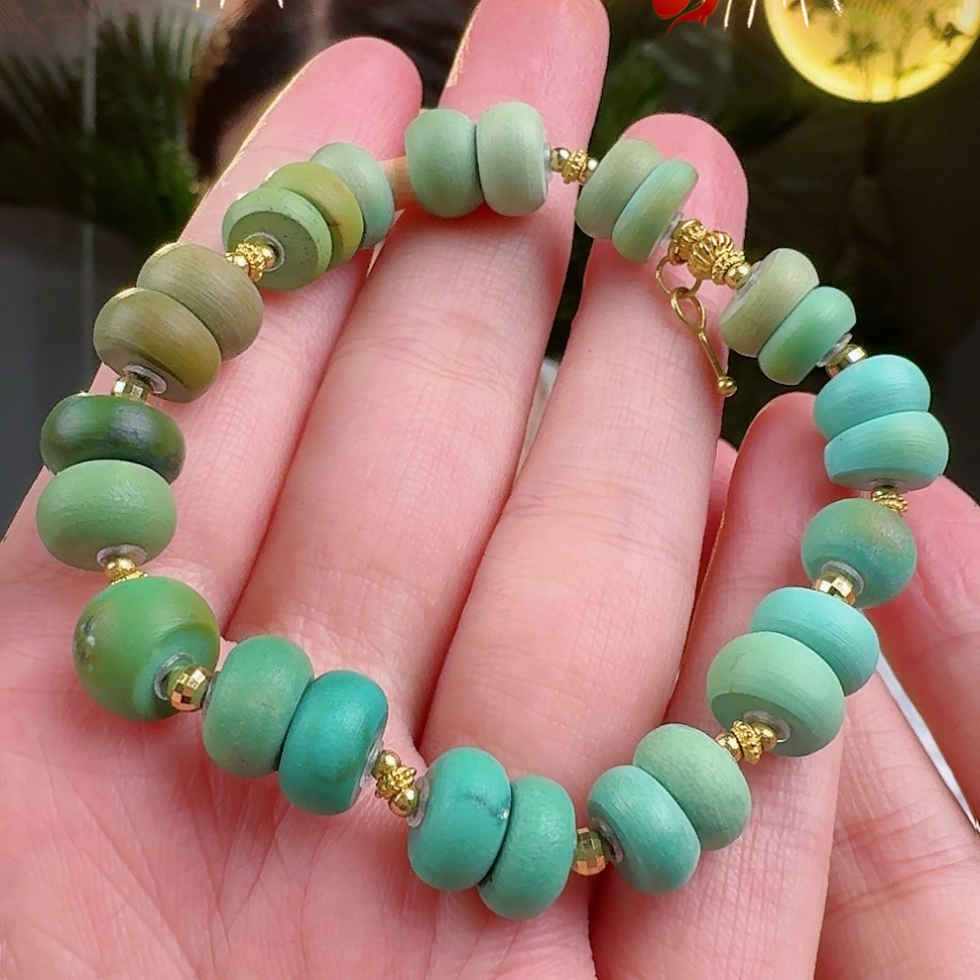 绿松石珠宝奇石18K金镶嵌