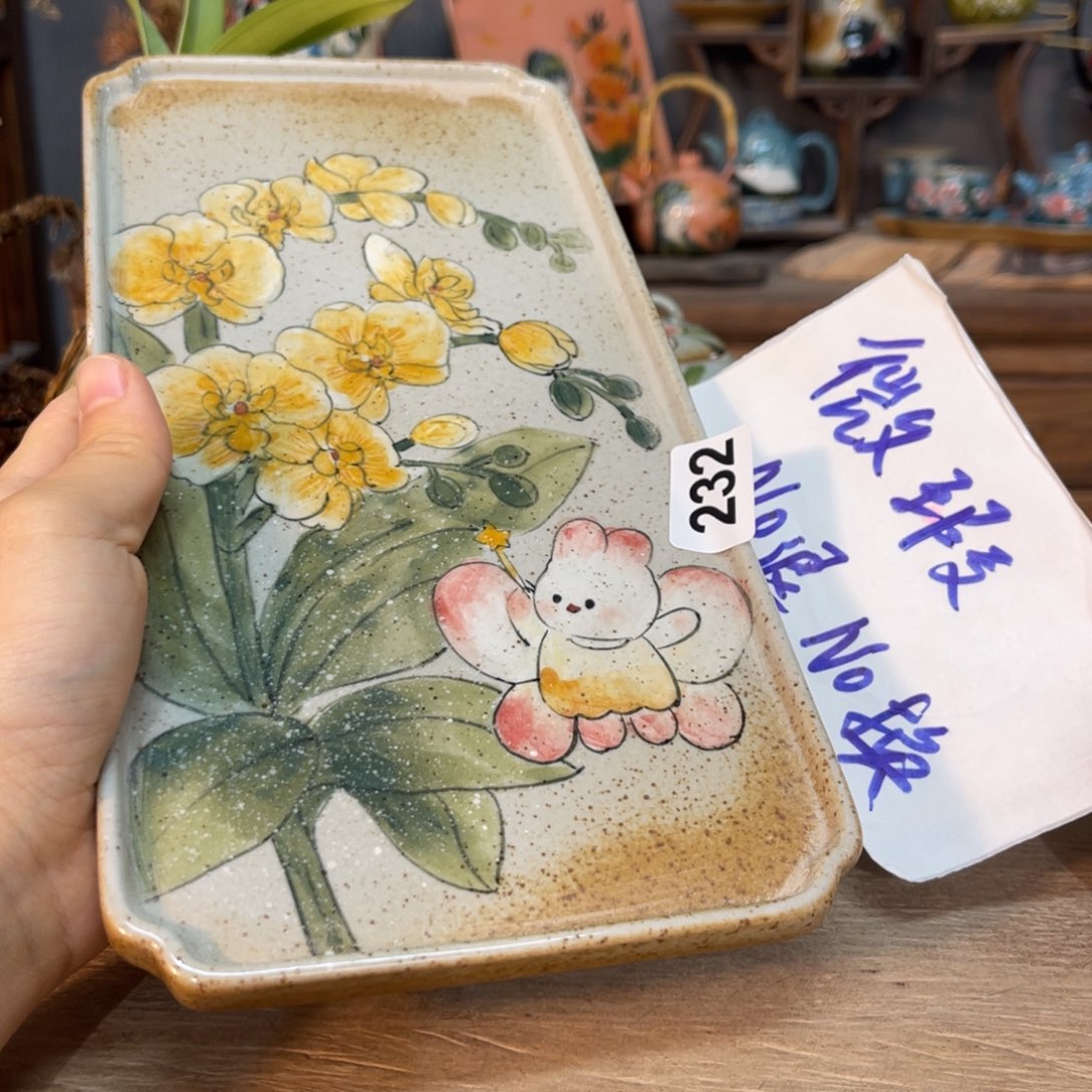 壶素浅陶瓷手工手绘