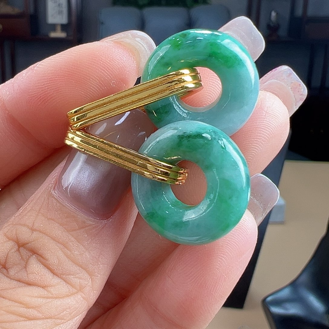 翡翠银S925镶嵌耳饰耳饰