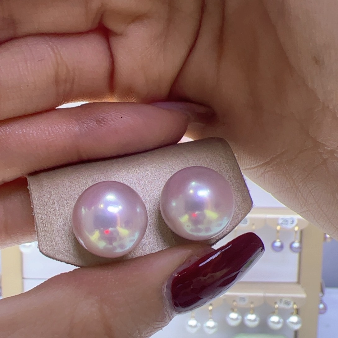 淡水珍珠耳饰18K金镶嵌