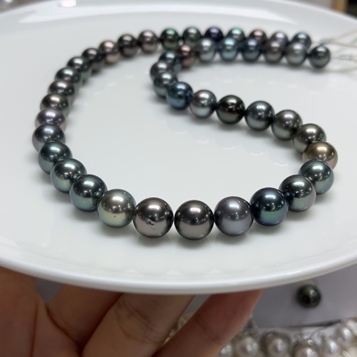 银S925镶嵌项链海水珍珠8-10mm41号