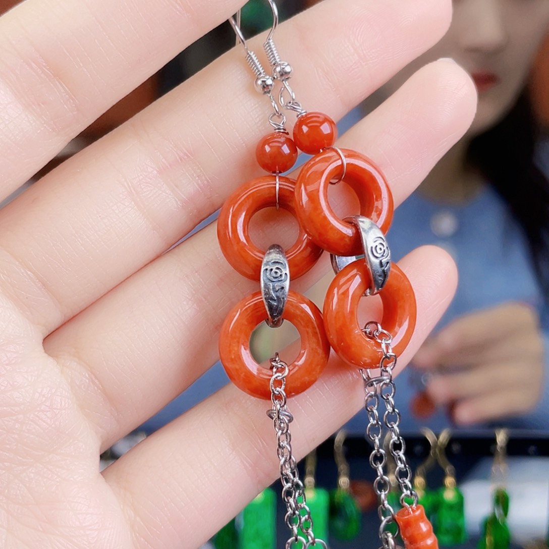 翡翠未镶嵌耳饰饰品