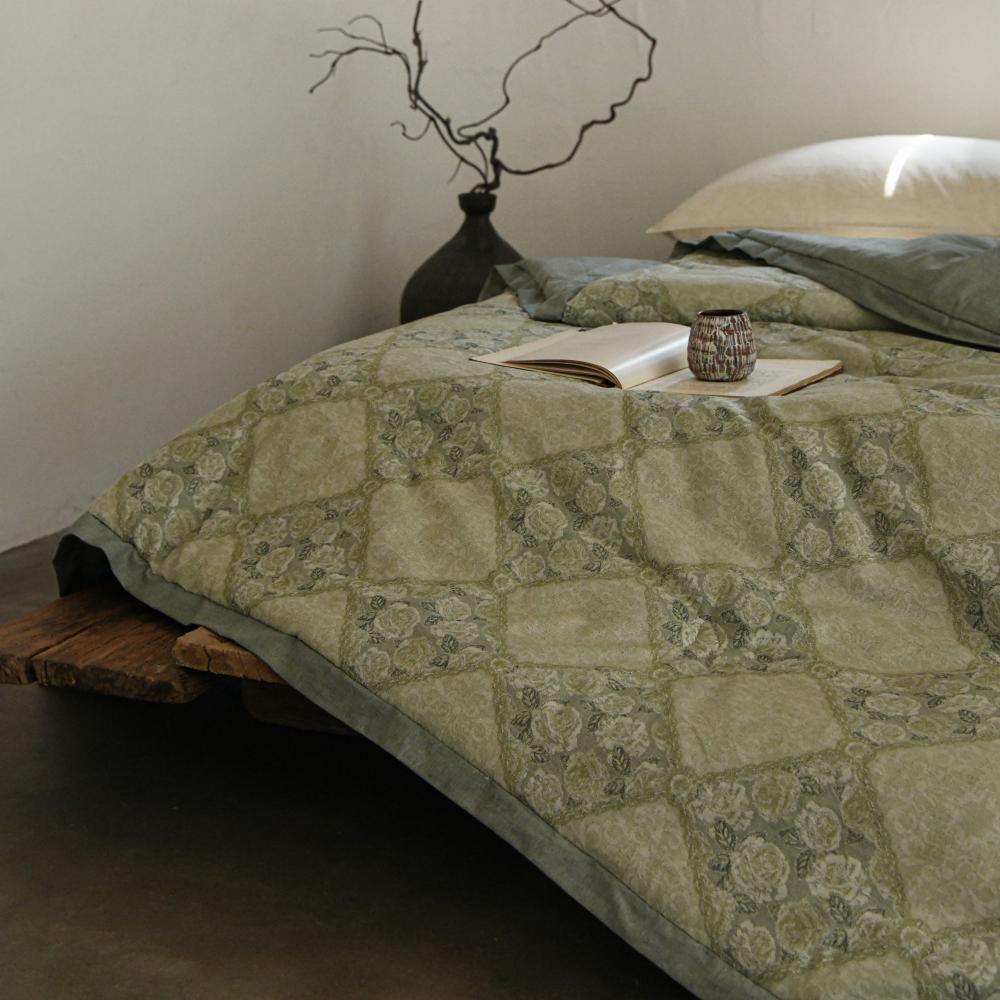 【春秋被-花韵-灰】200*230中古奶油风四季被