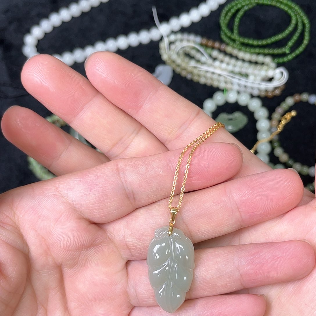 和田玉项链银S925镶嵌