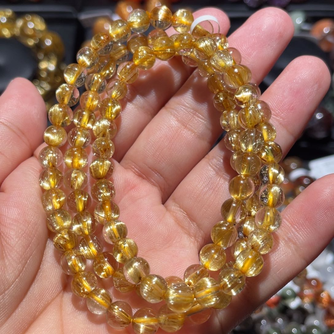 水晶手链未镶嵌钛晶多圈6mm