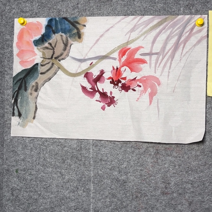 竖款大鱼书画艺术作品