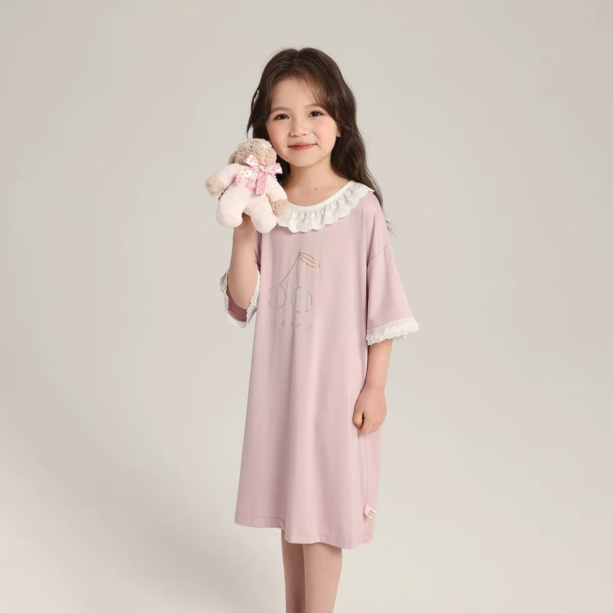 泡妈童装  【花边睡裙】夏季女童休闲舒适连衣裙睡裙8067
