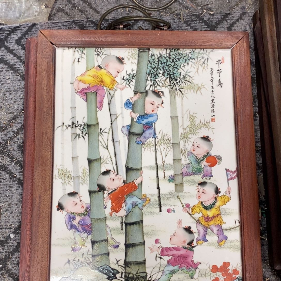瓷片37*28*1景德镇瓷板画柴窑烧制