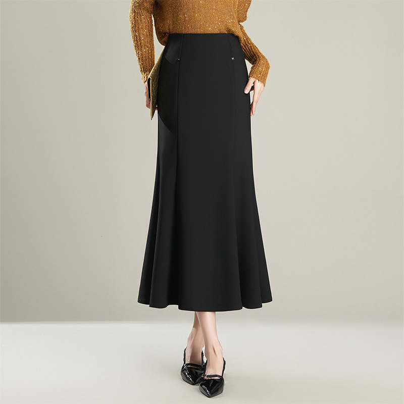 【耀哥】黑色鱼尾裙女裙2025新款气质高腰显瘦西装包臀裙半身裙