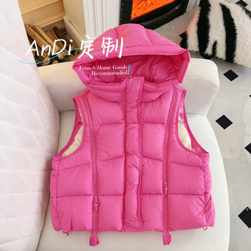 〖ANDI〗安迪订制秋冬款女童萌娃穿搭韩版重工纯色夹棉马甲5276