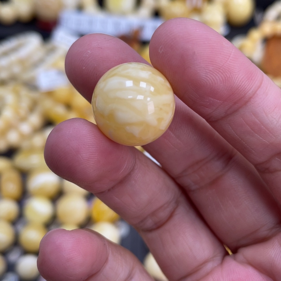 琥珀珠宝奇石未镶嵌17.1mm花粉