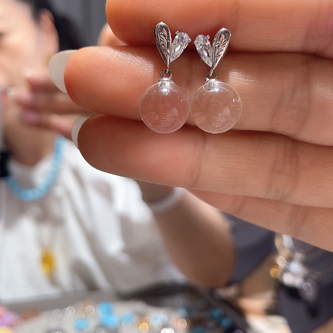银S925镶嵌耳饰水晶