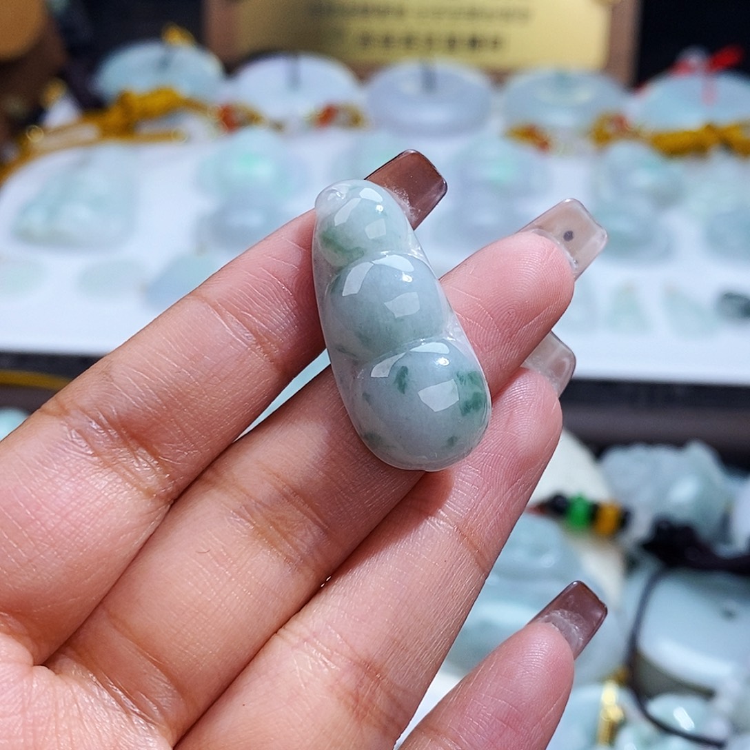 翡翠未镶嵌毛衣链9089