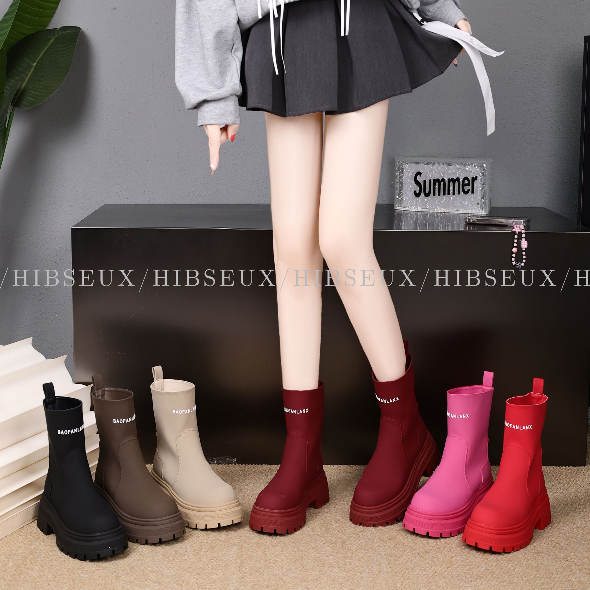 九九丨2025新款韩版百搭潮流短靴甜酷个性厚底增高显瘦女靴百搭