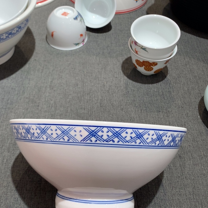 9号高脚面汤碗素青