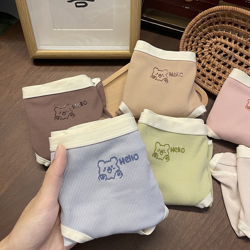 无痕大码内裤棉女士夏薄透气棉裆中腰可爱甜美日系少女生三角短裤