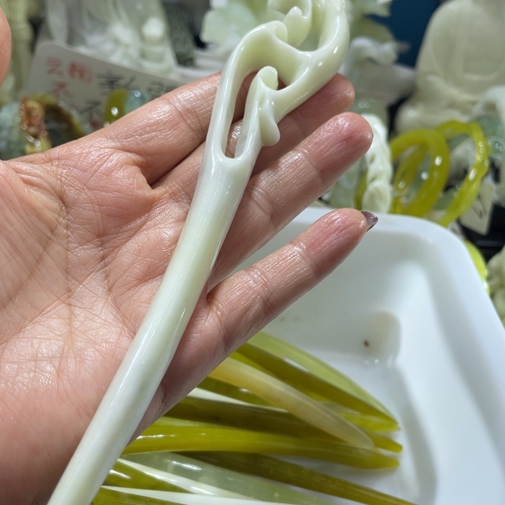 岫玉未镶嵌发簪发簪