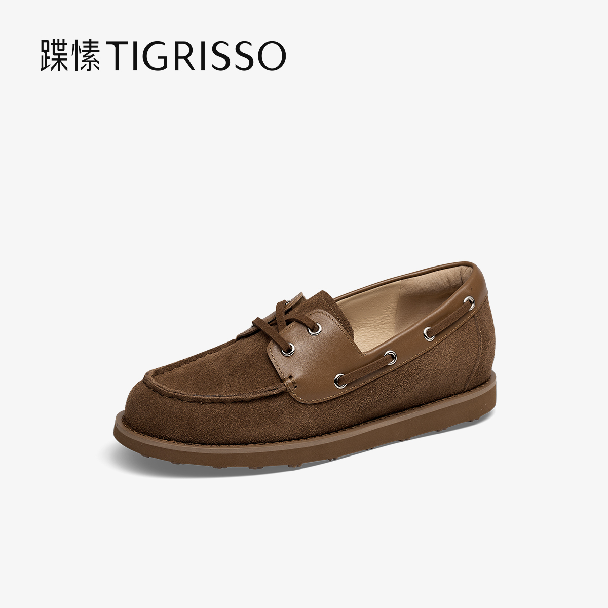 新派简约蹀愫25年春新增高乐福鞋舒适软底懒人豆豆鞋TA65123-52