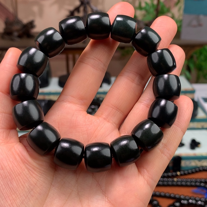 和田玉（青玉）手链未镶嵌撒****兽