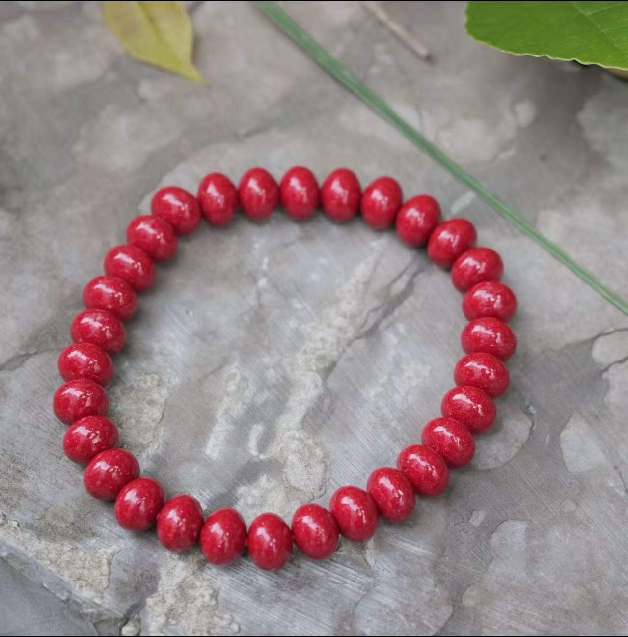 天然辰砂正品高含量保真天然马仙溪红晶砂算盘珠男女款手链