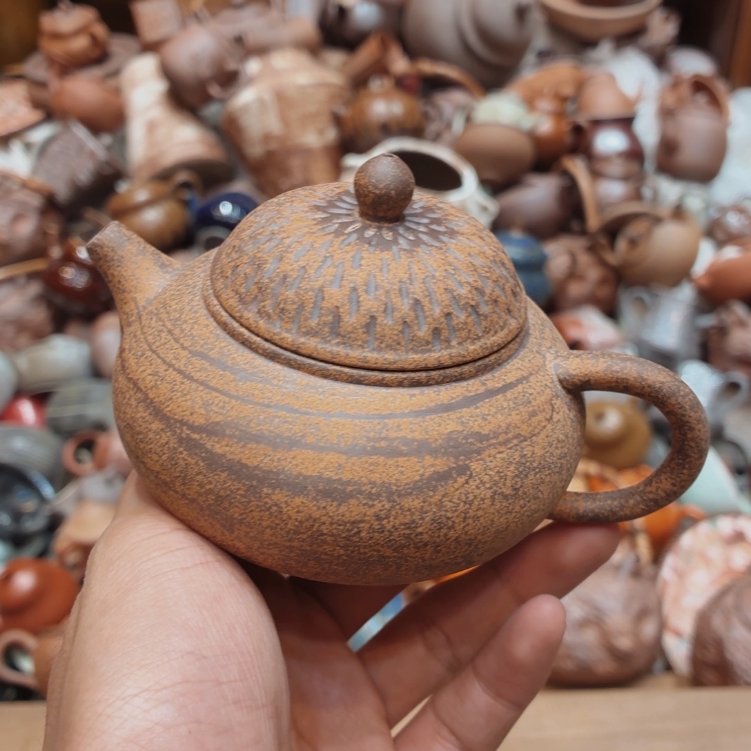 柴烧老岩泥手工茶器皿